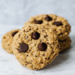 The toddler cookie, with toasted quinoa, chocolate chips, and peanut butter evident across its surface