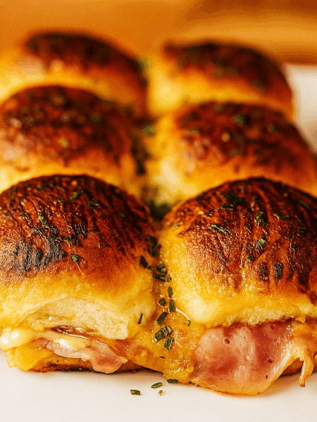 A great toddler sandwich idea: ham and cheese topped with miso-mustard butter, then cooked in the oven for a rich and crispy experience.