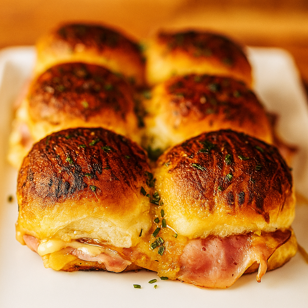 A great toddler sandwich idea: ham and cheese topped with miso-mustard butter, then cooked in the oven for a rich and crispy experience.