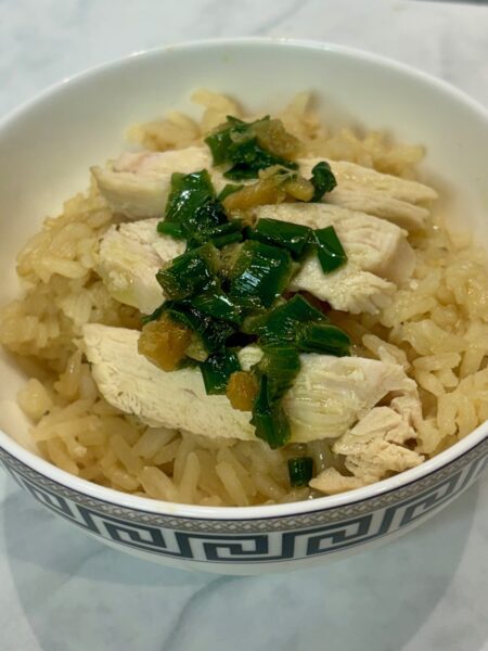 Ginger scallion chicken rice for toddlers