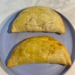 Two empanadas filled with lamb keema sloppy joes are examples of easy puff pastry recipe for toddler that utilize frozen dough.