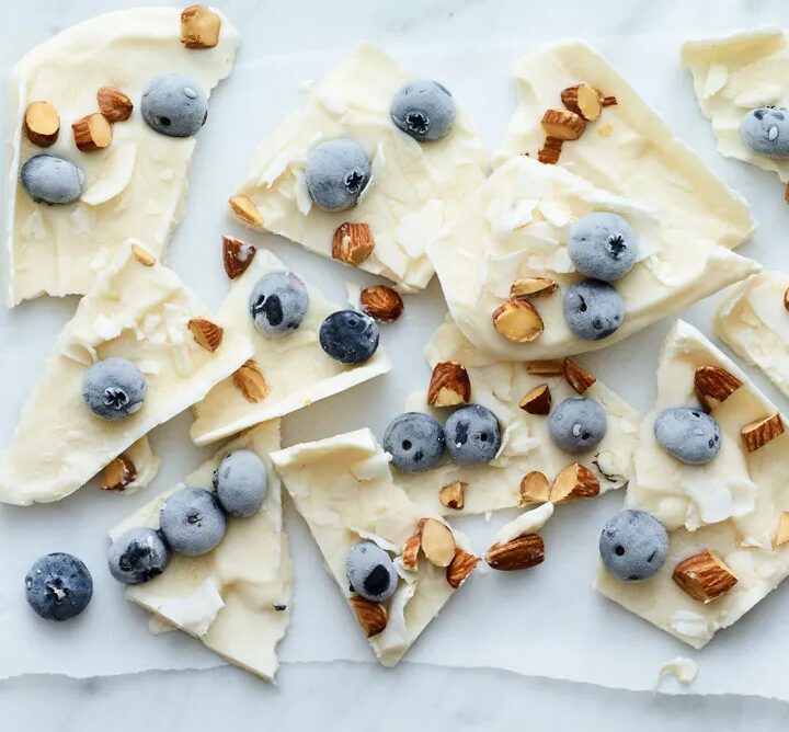 Yogurt bark is one recipe for leftover blueberries in our collection.