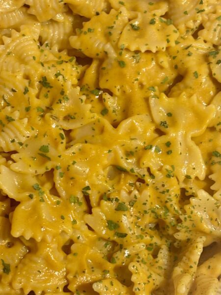 A fresh new take on pasta with butternut squash sauce features miso and coconut milk--and is sure to please your toddler!.