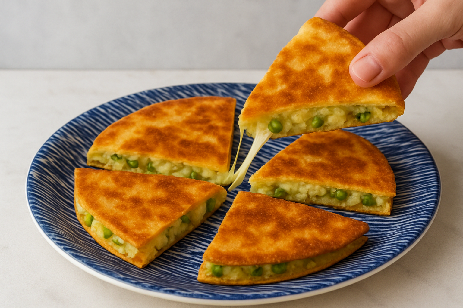 Mashed Potato Quesadilla with Veggies – Samosadilla For Kids